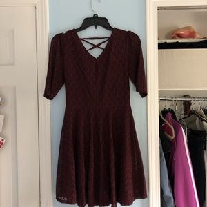 Lacy maroon dress